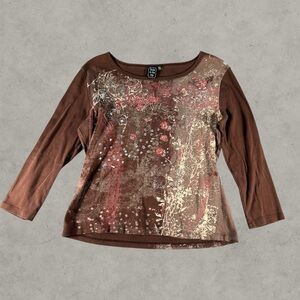 Suzie In The City Shirt Women XL Brown Y2K Grunge Fairycore Cottagecore Mallgoth